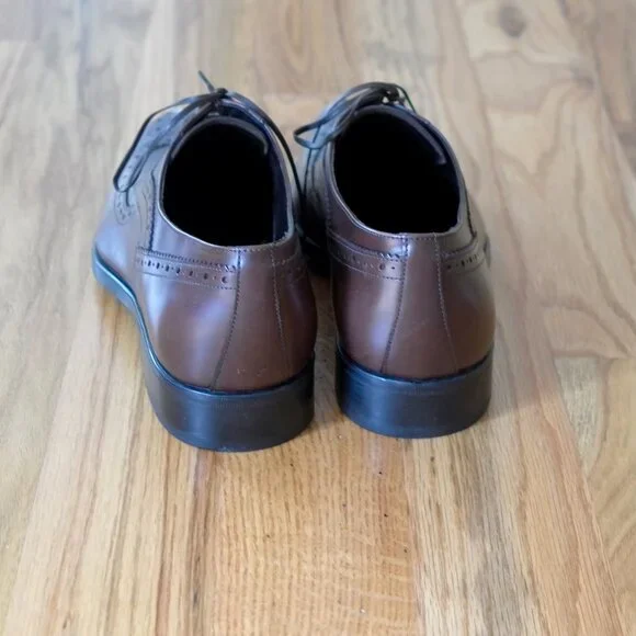 Salvatore Ferragamo NEW Men’s Brown Leather Wingtip Oxfords 10.5 D - Picture 4 of 13